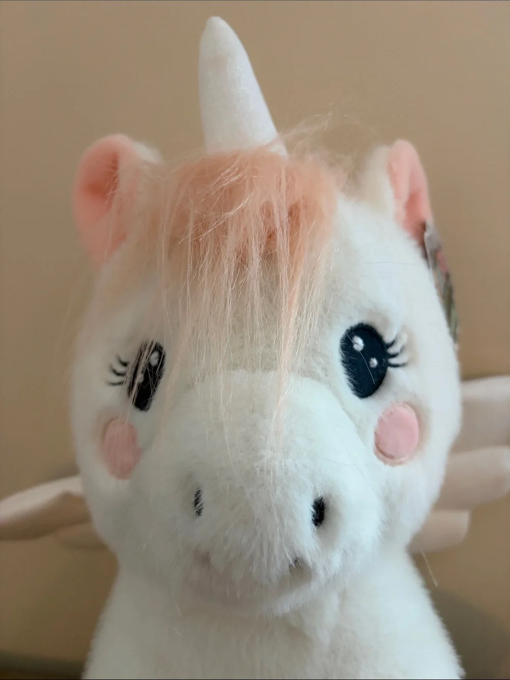 Plush White & Pink Unicorn/Pegasus Stuffed Animal